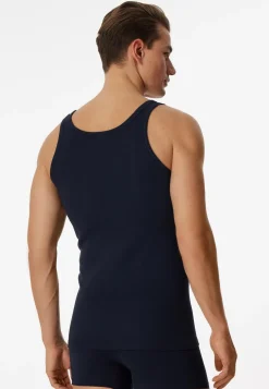 SCHIESSER Cotton Essentials singlet (2-pack), heren onderhemden navy blauw