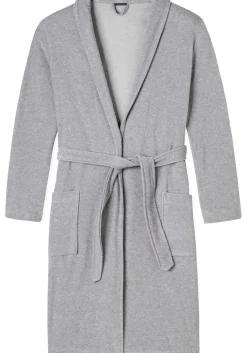 SCHIESSER dames badjas, dun badstof, grijs melange