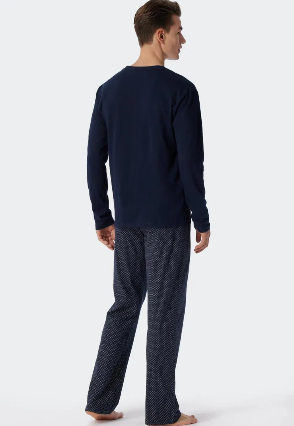 SCHIESSER Ebony pyjamaset, heren pyjama lang jersey blauw