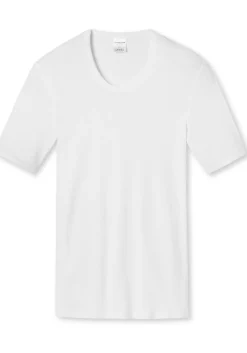 SCHIESSER Essentials T-shirt (1-pack), Feinribb met O-hals, wit