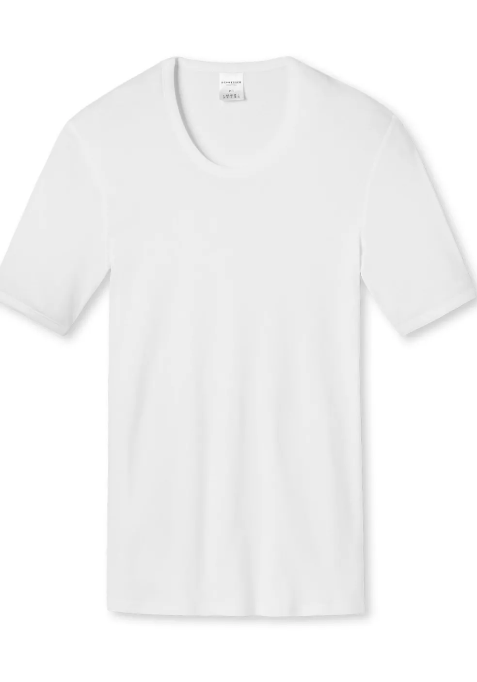 SCHIESSER Essentials T-shirt (1-pack), Feinribb met O-hals, wit
