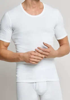 SCHIESSER Essentials T-shirt (1-pack), Feinribb met O-hals, wit