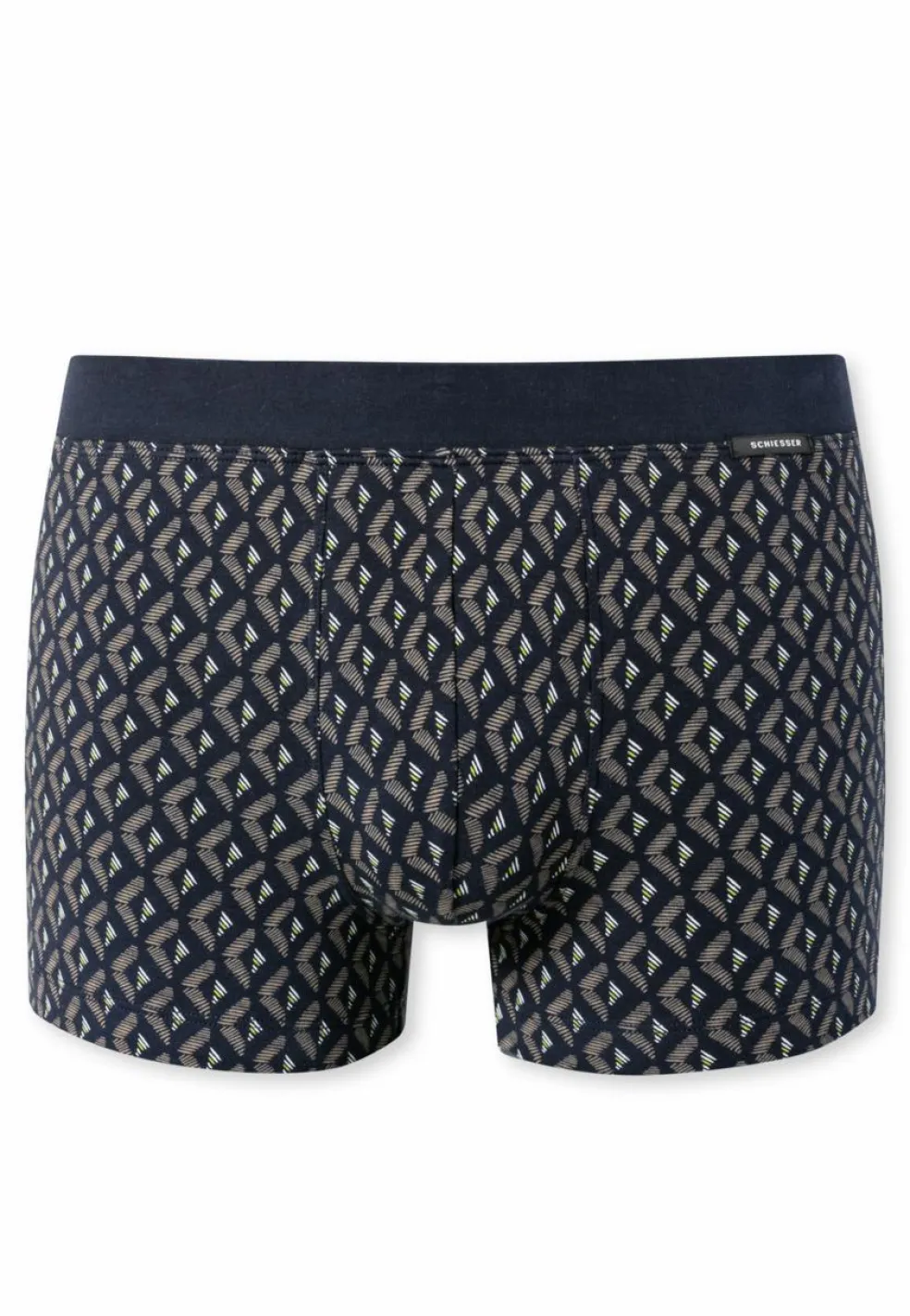 SCHIESSER Fine Interlock boxer (1-pack), heren short fijn gedessineerd bruin-grijs