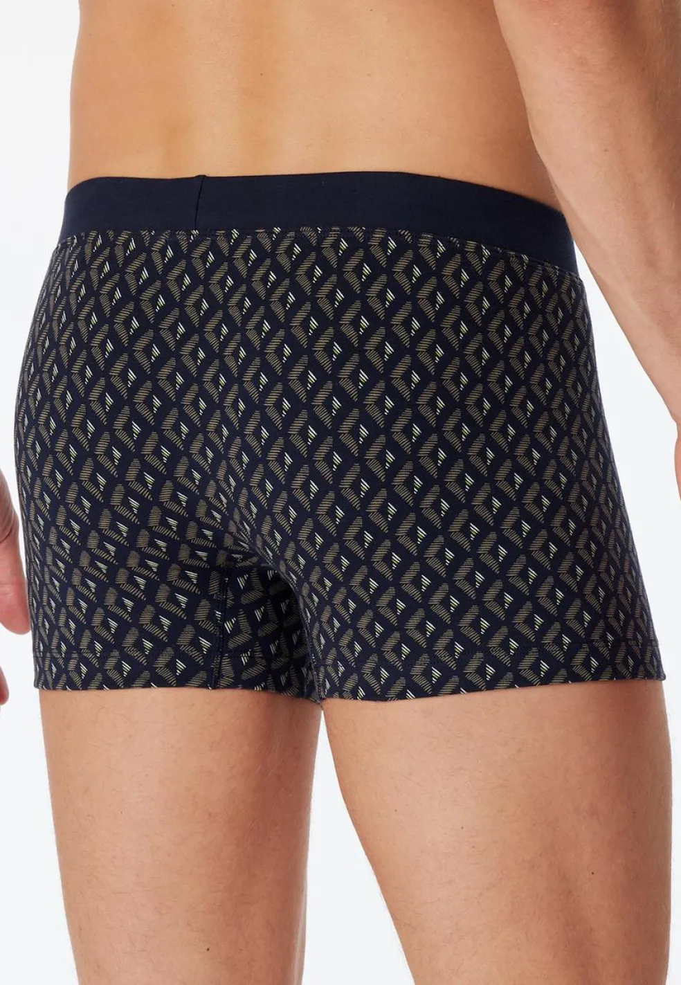 SCHIESSER Fine Interlock boxer (1-pack), heren short fijn gedessineerd bruin-grijs