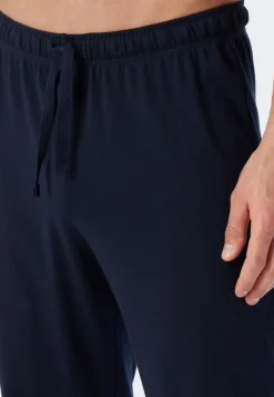 SCHIESSER Fine Interlock pyjamaset, heren pyjama lang interlock donkerblauw