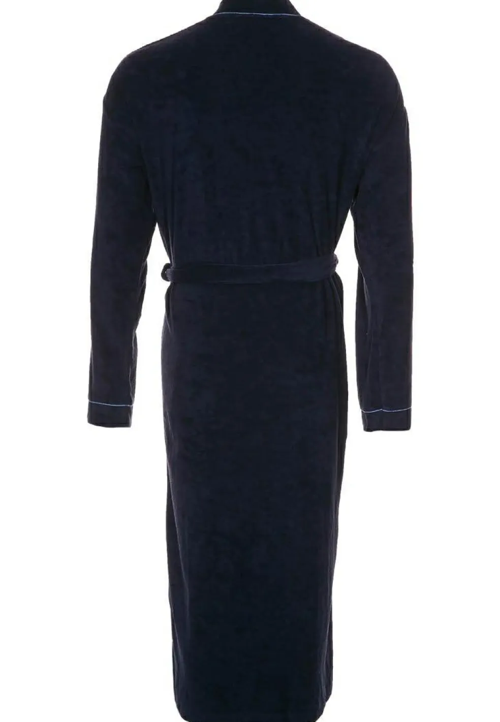 SCHIESSER heren badjas, badstof, blauw met contrastbies