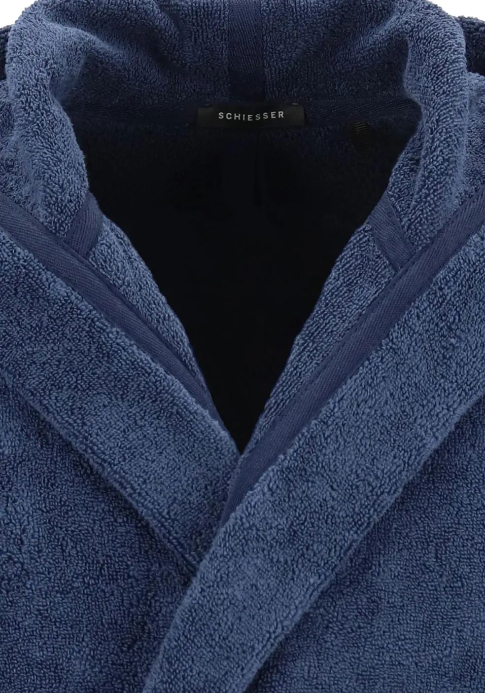 SCHIESSER heren badjas, dik badstof, blauw