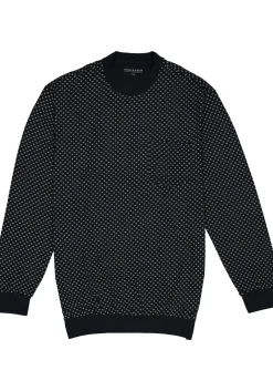 SCHIESSER heren pyjama, O-hals, blauw met wit dessin