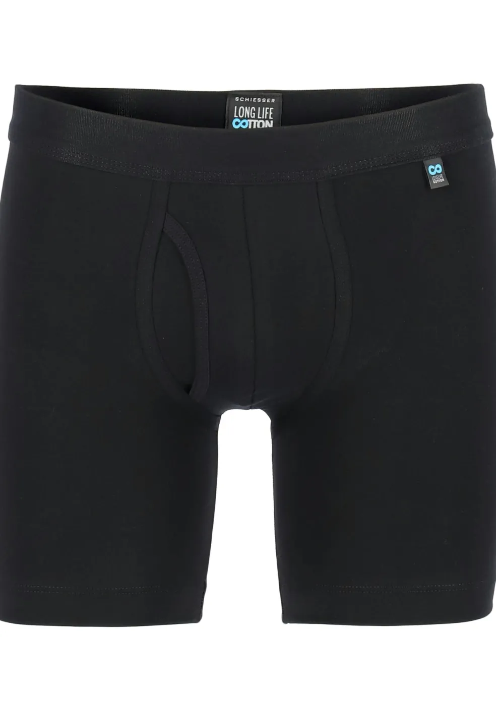 SCHIESSER Long Life Cotton shorts (1-pack), lang met gulp, zwart