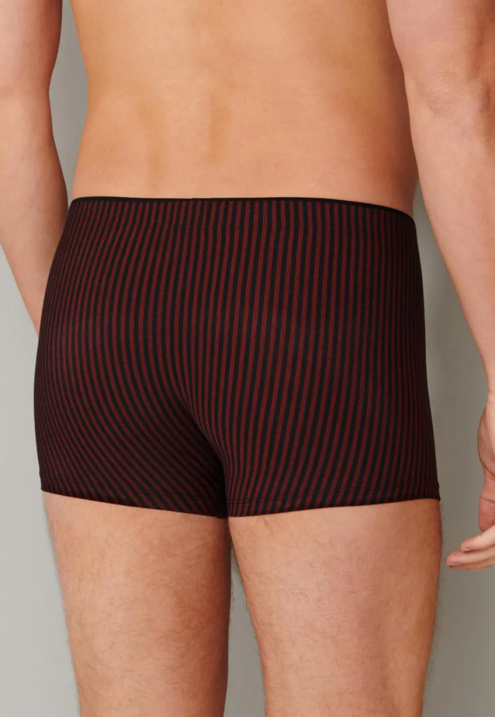 SCHIESSER Long Life Soft boxer (1-pack), heren short rood-zwart gestreept