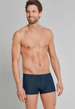 SCHIESSER Long Life Soft boxer (1-pack), heren shorts marine-zwart gestreept