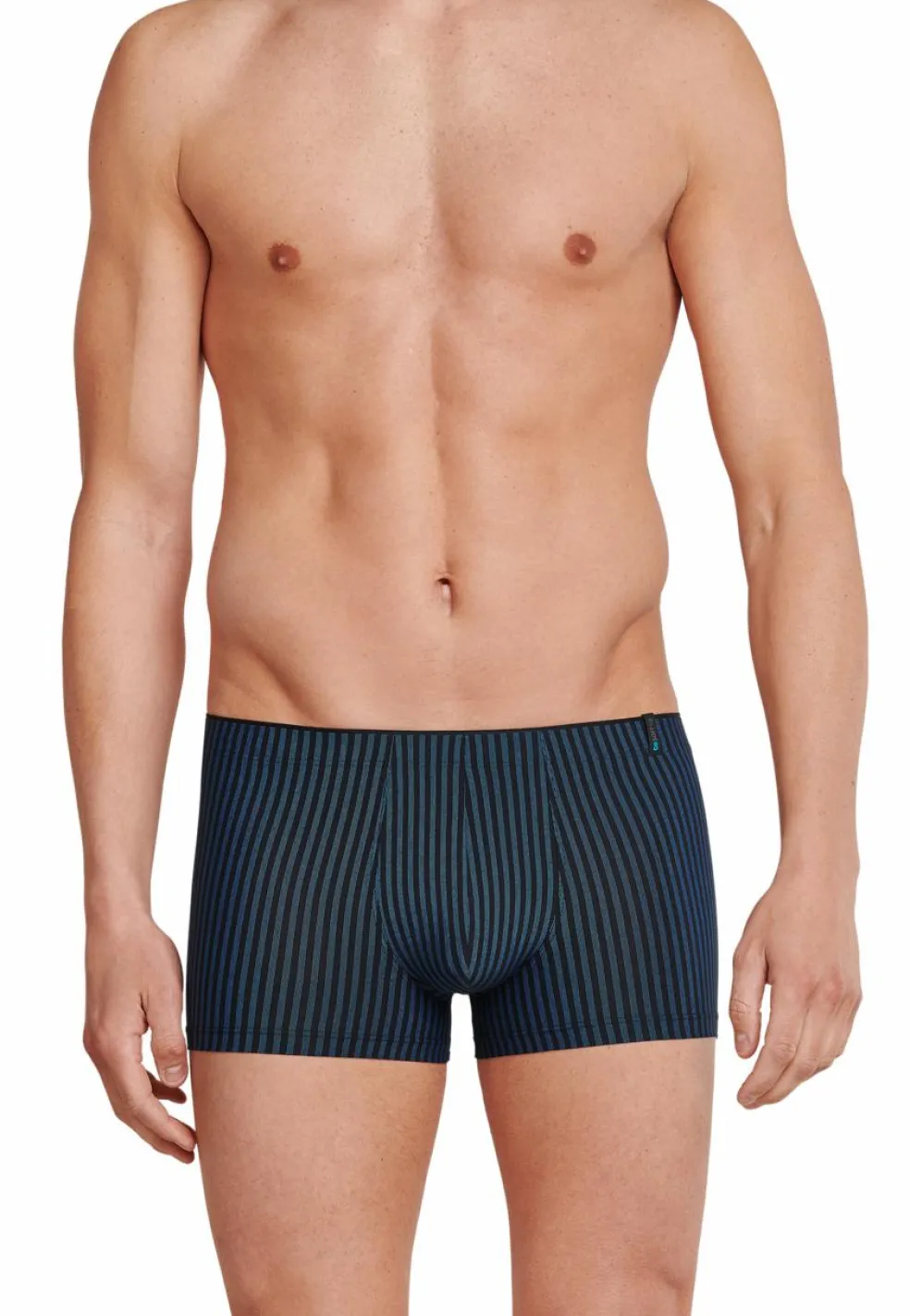 SCHIESSER Long Life Soft boxer (1-pack), heren shorts marine-zwart gestreept