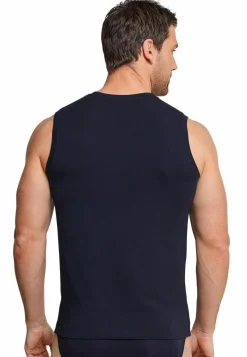 SCHIESSER Long Life Soft singlet (1-pack), heren onderhemd modieuze snit blauwzwart