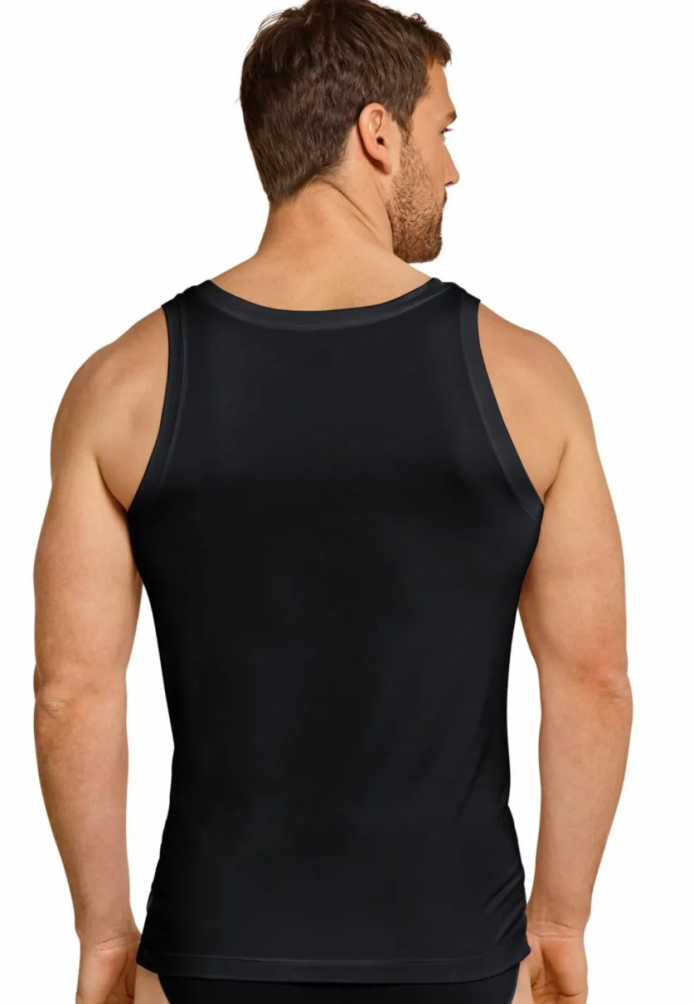 SCHIESSER Long Life Soft singlet (1-pack), heren shirt mouwloos blauwzwart
