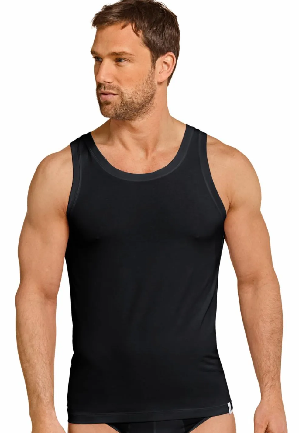 SCHIESSER Long Life Soft singlet (1-pack), heren shirt mouwloos blauwzwart