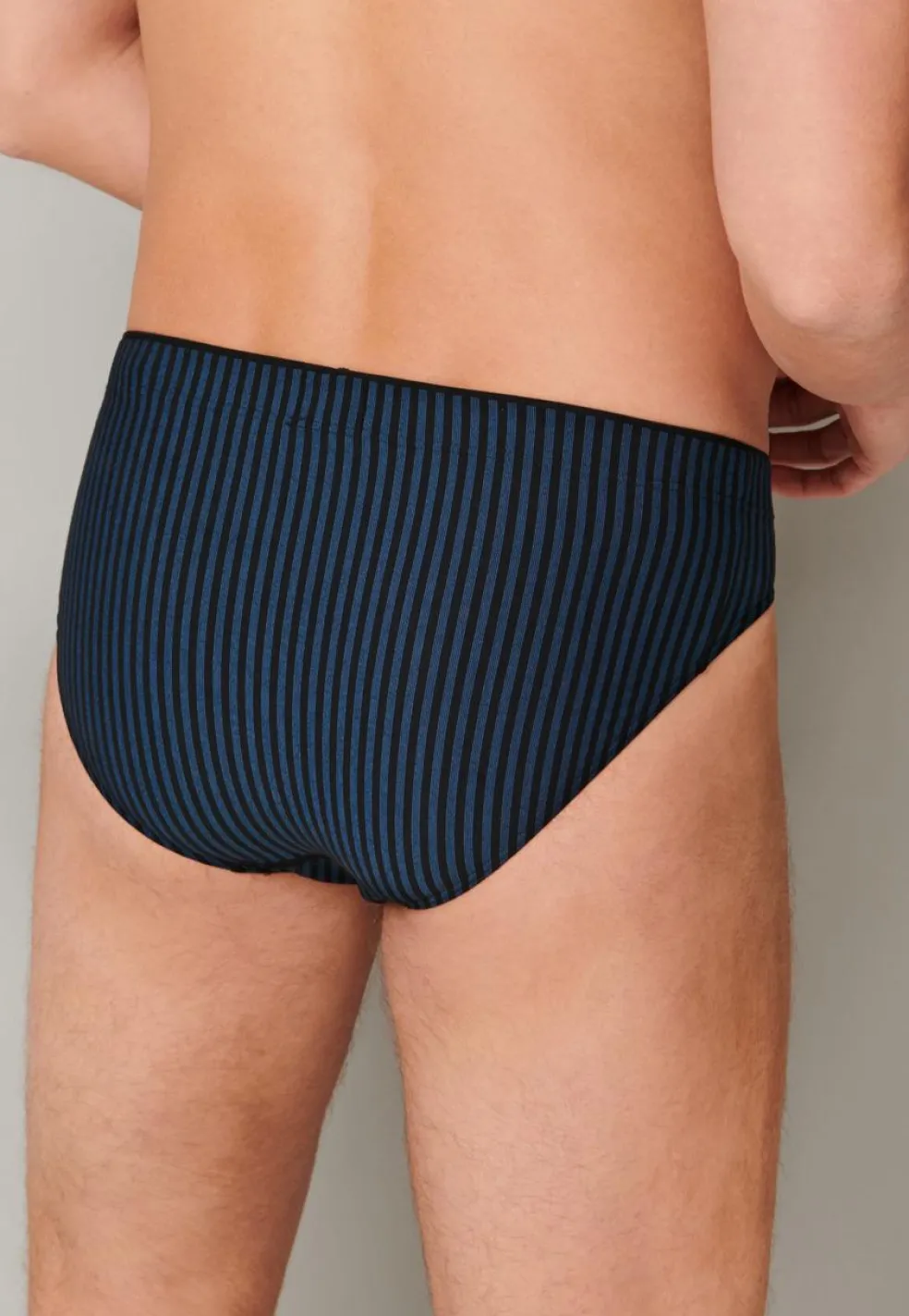 SCHIESSER Long Life Soft slip (1-pack), heren supermini marine-zwart gestreept