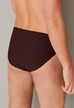 SCHIESSER Long Life Soft slip (1-pack), heren supermini rood-zwart gestreept