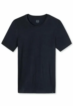 SCHIESSER Long Life Soft T-shirt (1-pack), heren shirt korte mouwen blauwzwart