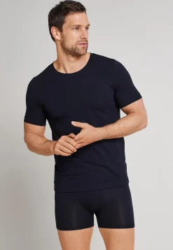 SCHIESSER Long Life Soft T-shirt (1-pack), heren shirt korte mouwen blauwzwart