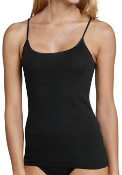 SCHIESSER Luxury dames spaghetti top (1-pack), zwart