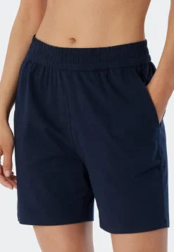 SCHIESSER Mix+Relax loungebroek kort, dames broek kort donkerblauw