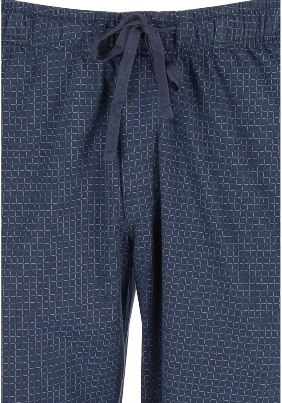 SCHIESSER Mix+Relax lounge broek, lange pijpen zonder boord, dun, blauw geruit