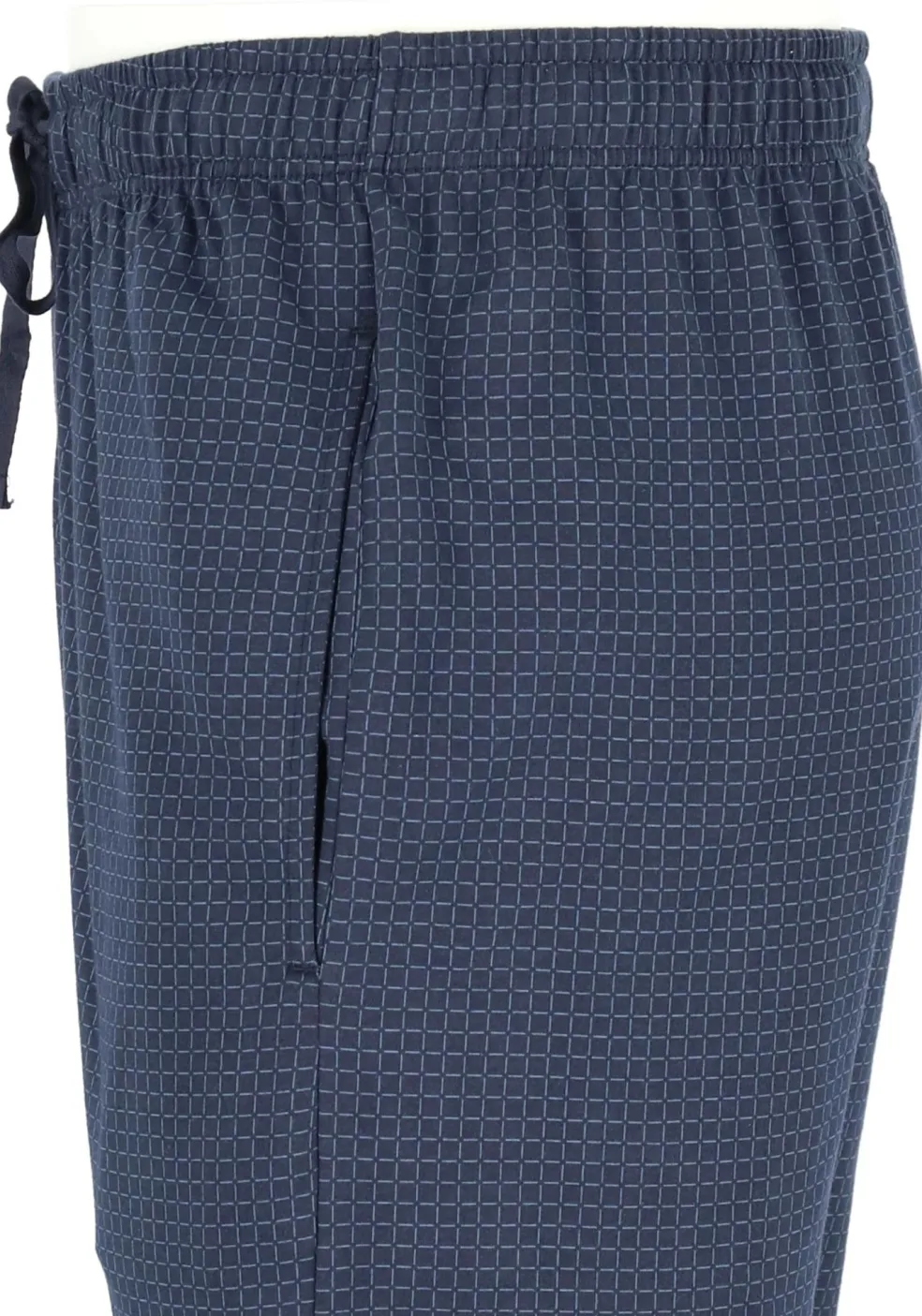 SCHIESSER Mix+Relax lounge broek, lange pijpen zonder boord, dun, blauw geruit