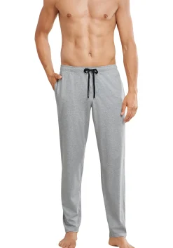 SCHIESSER Mix+Relax lounge broek, lange pijpen zonder boord, dun, grijs