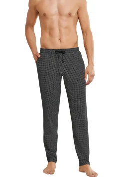 SCHIESSER Mix+Relax lounge broek, lange pijpen zonder boord, dun, zwart geruit