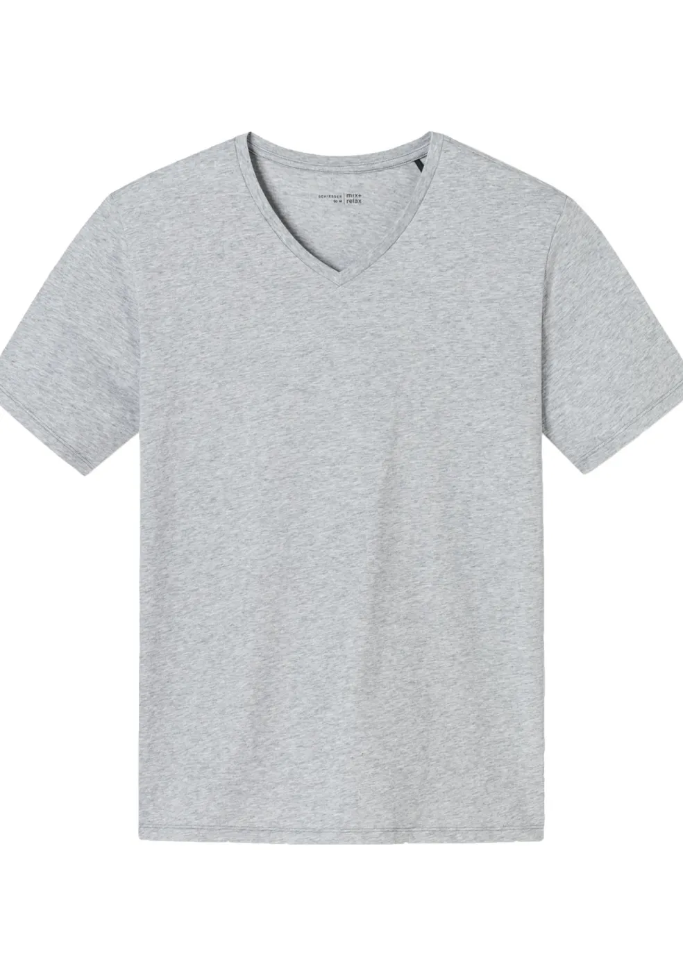 SCHIESSER Mix+Relax T-shirt, korte mouw V-hals, lichtgrijs melange