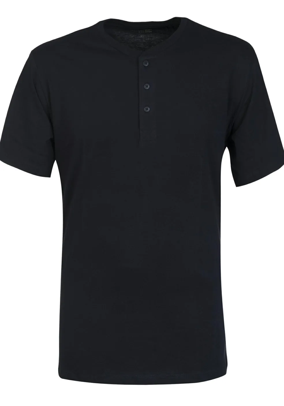 SCHIESSER Mix+Relax T-shirt, korte mouw, O-hals met knoopsluiting, blauw