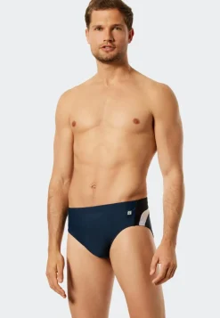 SCHIESSER Nautical Active heren badkleding, supermini-zwembroek tricot gerecycled stroken admiraal