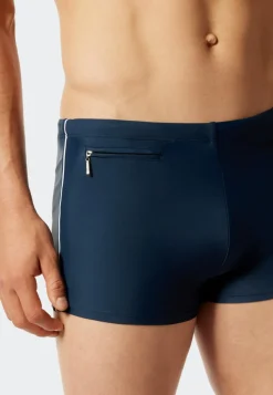 SCHIESSER Nautical Casual heren badkleding, retro zwemshort met ritszak tricot gerecycled, donkerblauw