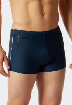 SCHIESSER Nautical Casual heren badkleding, retro zwemshort met ritszak tricot gerecycled, donkerblauw