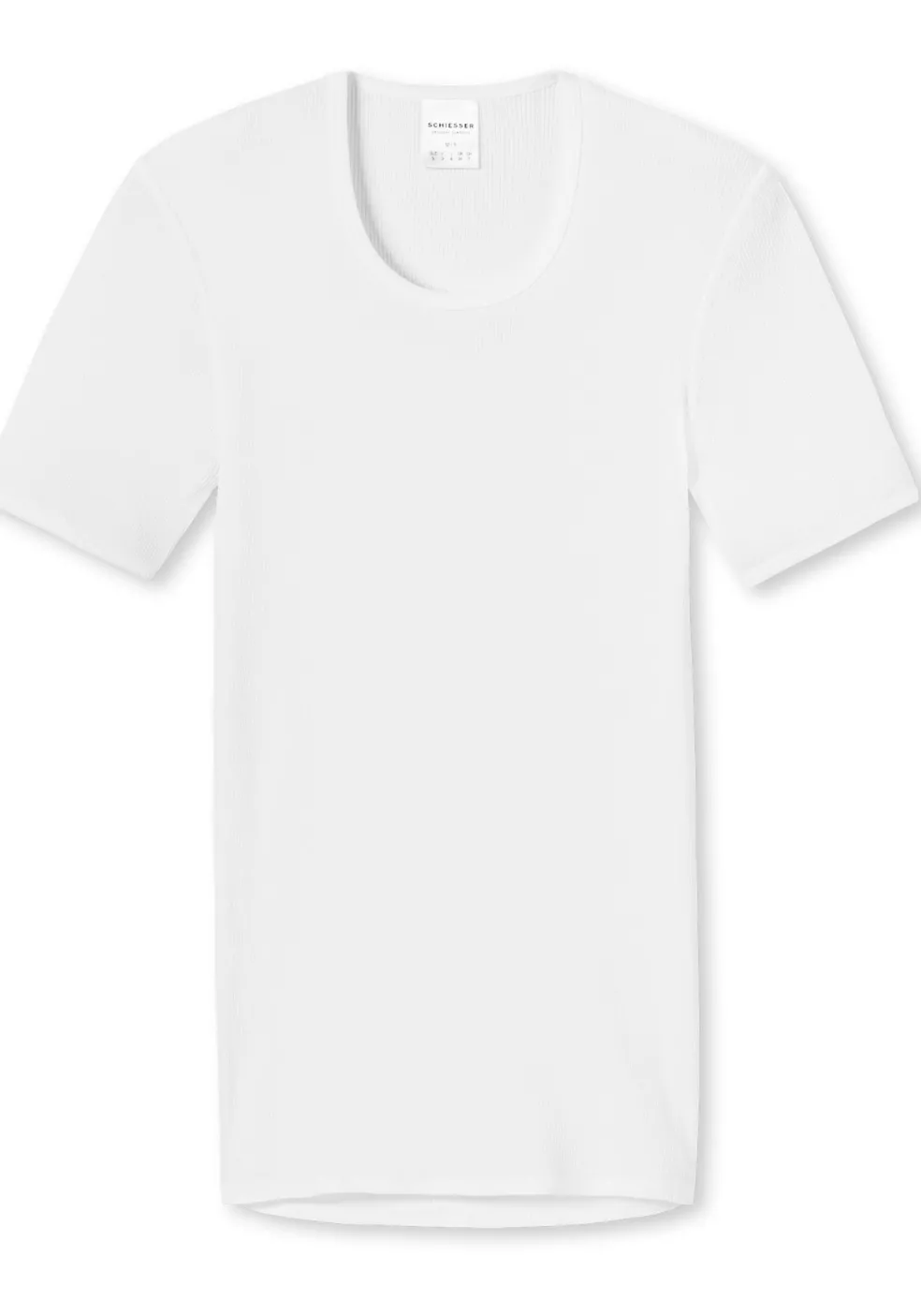 SCHIESSER Original Classics T-shirt (1-pack), Doppelribb met O-hals, wit