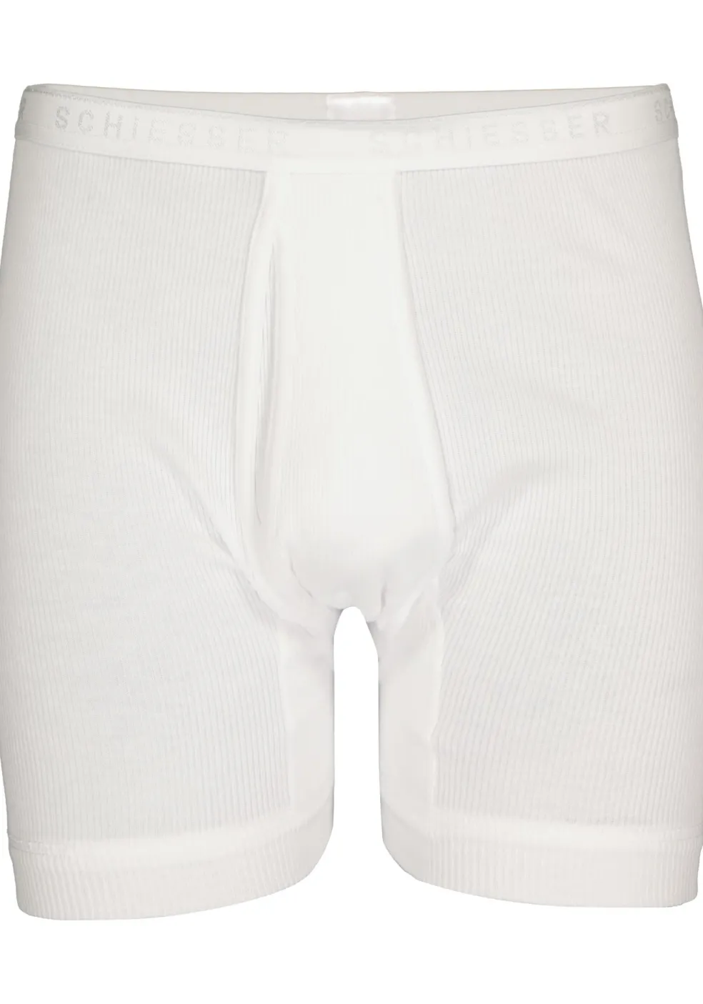 SCHIESSER Original Classics lange short (1-pack), Doppelripp met gulp, wit