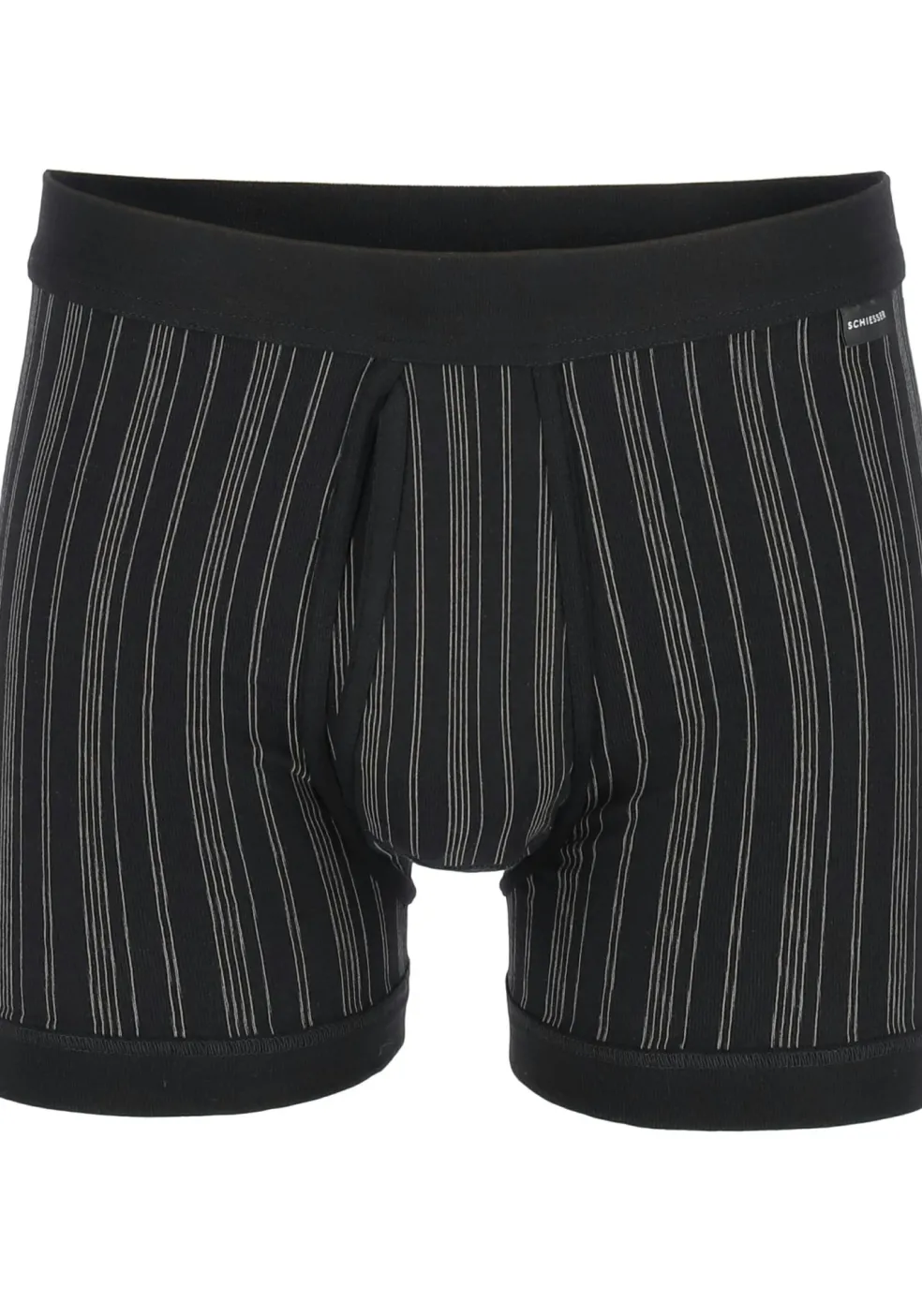 SCHIESSER Original Classics shorts (2-pack), Feinripp met gulp, zwart gestreept