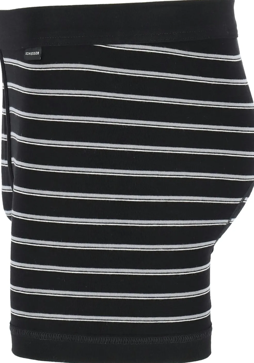 SCHIESSER Original Classics shorts (2-pack), Feinripp met gulp, zwart gestreept