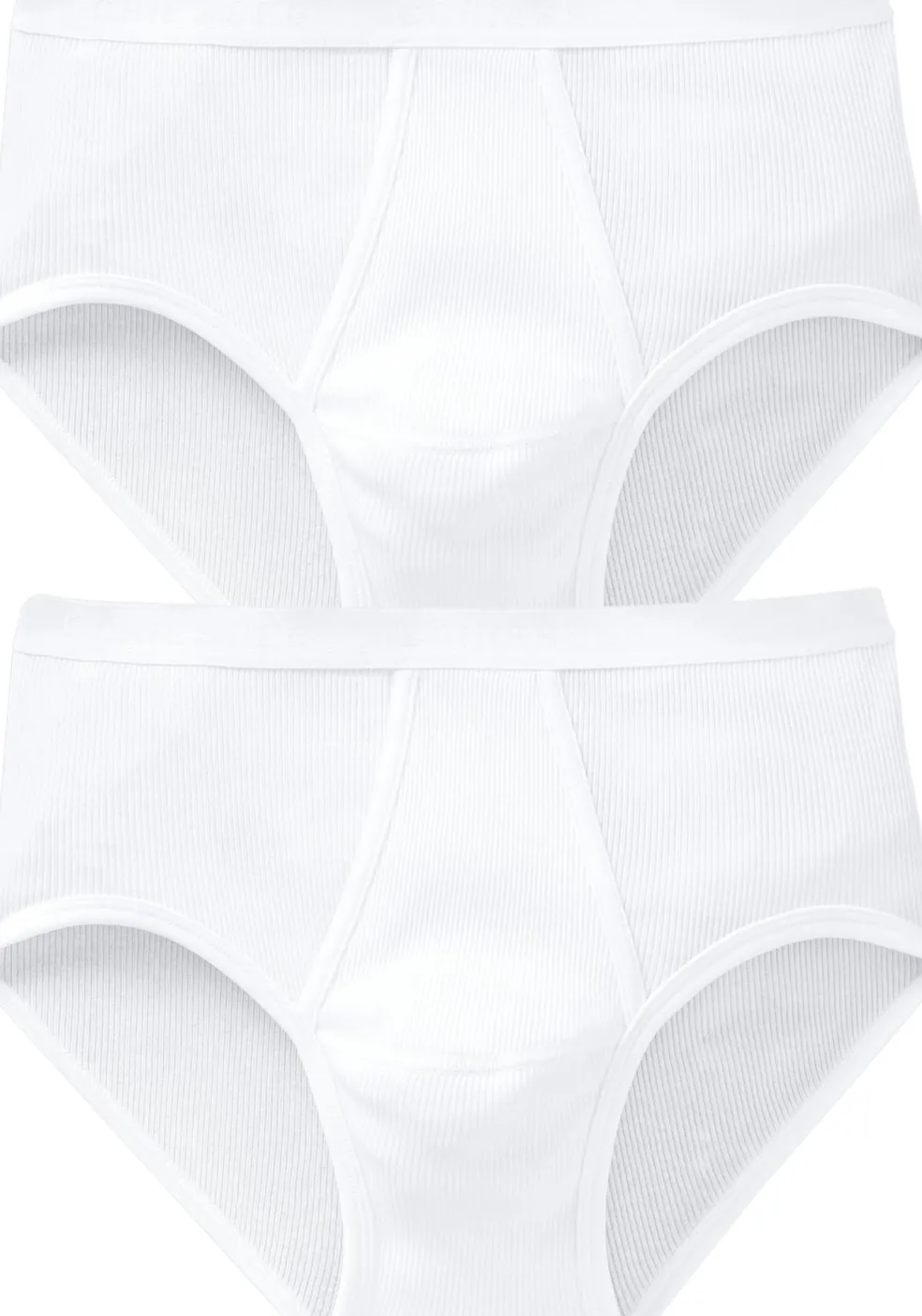 SCHIESSER Original Classics sportslip (2-pack), Doppelripp met gulp, wit