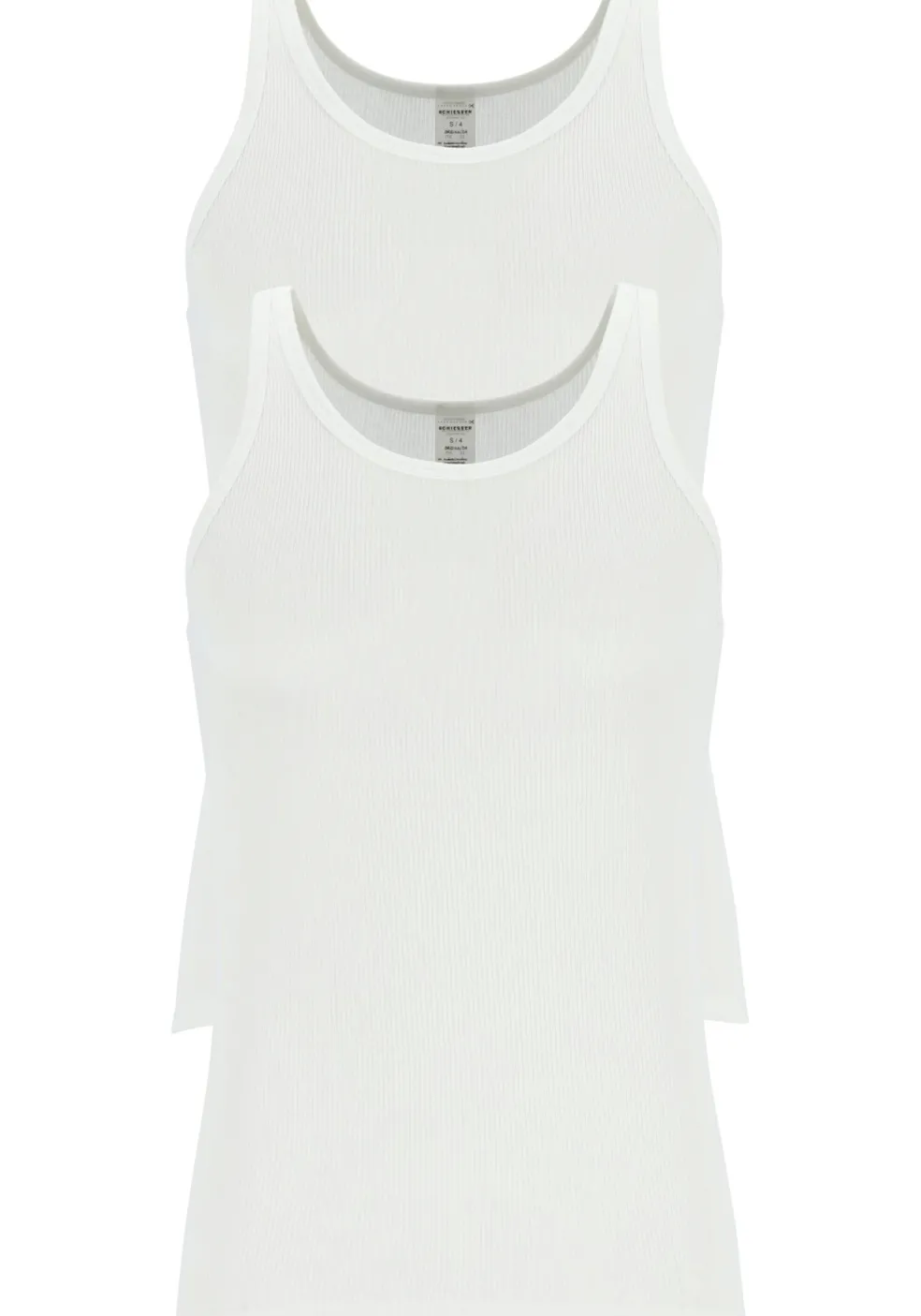 SCHIESSER Original Classics singlets (2-pack), Doppelribb, wit