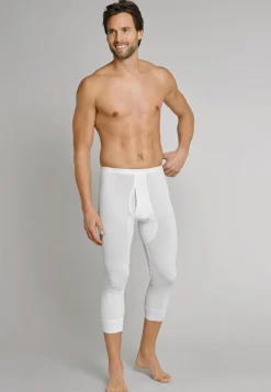 SCHIESSER Original Doppelripp lange onderbroek (1-pack), heren onderbroek 3/4-lengte met opening wit
