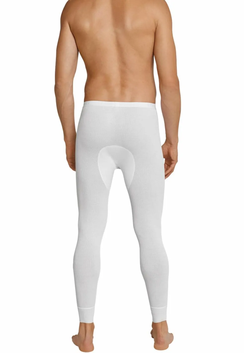 SCHIESSER Original Doppelripp lange onderbroek (1-pack), heren onderbroek lang met opening wit