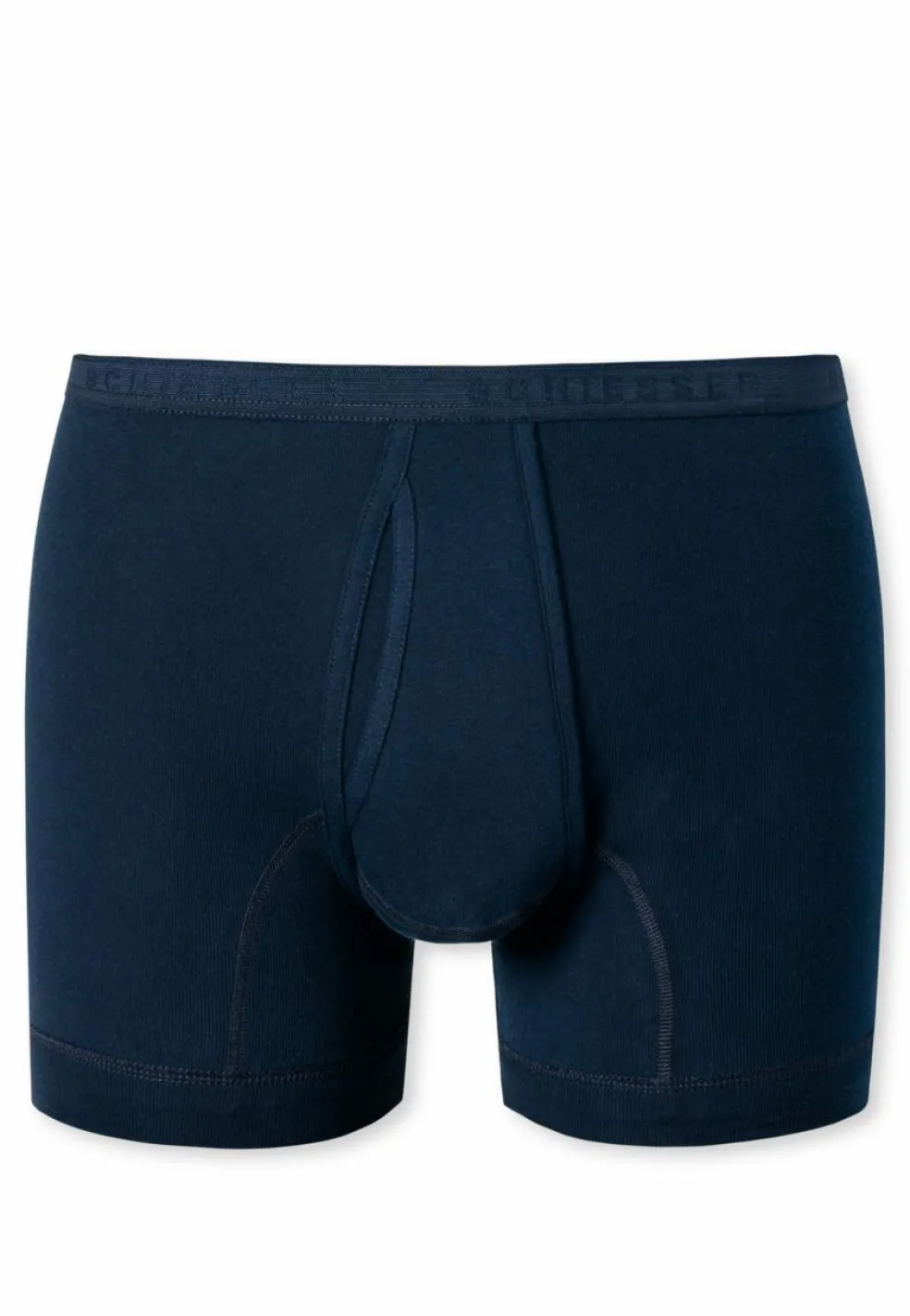 SCHIESSER Original Feinripp boxer (1-pack), heren onderbroek kort met gulp fijnrib marine
