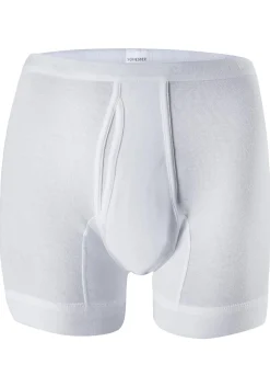 SCHIESSER Original Feinripp short (1-pack), met gulp en lange pijpen, wit