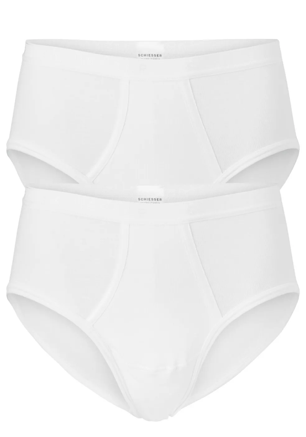SCHIESSER Original Feinripp sportslips (2-pack), met gulp, wit