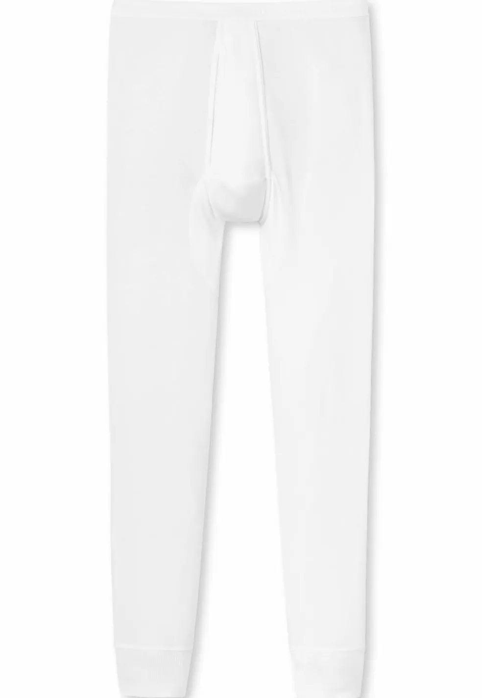 SCHIESSER Original Feinripp lange onderbroek (1-pack), heren onderbroek lang met opening wit