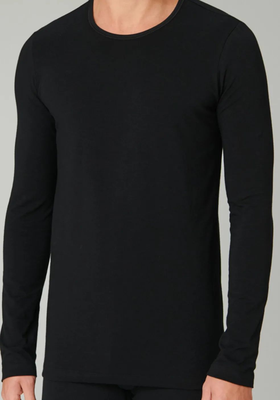 SCHIESSER 95/5 Originals T-shirt (1-pack), O-hals lange mouw, zwart