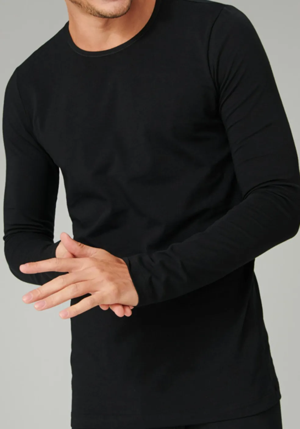 SCHIESSER 95/5 Originals T-shirt (1-pack), O-hals lange mouw, zwart