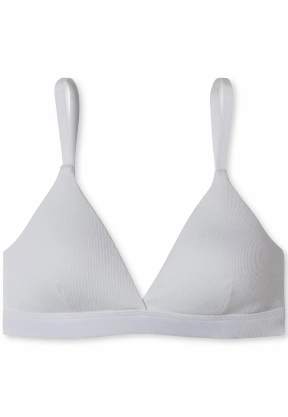 SCHIESSER Pure Rib bh (1-pack), dames beha zonder beugel dubbelrib biologisch katoen uitneembare pads zwart
