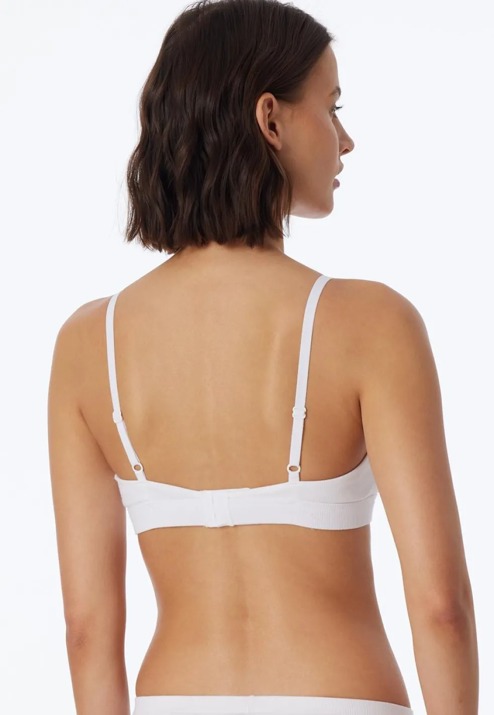 SCHIESSER Pure Rib bh (1-pack), dames beha zonder beugel dubbelrib biologisch katoen uitneembare pads zwart